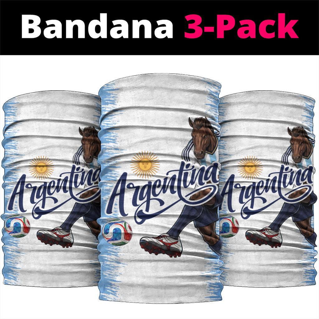 Argentina Football La Seleccion Neck Gaiter Argentinian Horse Soccer Mascot Patriotic Grunge