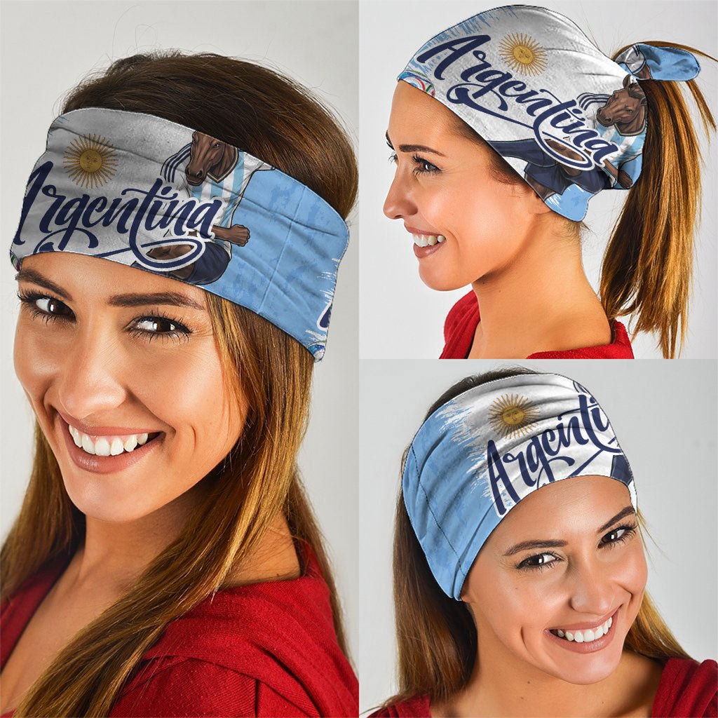 Argentina Football La Seleccion Neck Gaiter Argentinian Horse Soccer Mascot Patriotic Grunge