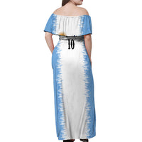 Personalized Argentina Football La Seleccion Off Shoulder Maxi Dress Argentinian Horse Soccer Mascot Patriotic Grunge