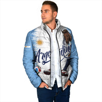 Personalized Argentina Football La Seleccion Padded Jacket Argentinian Horse Soccer Mascot Patriotic Grunge