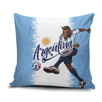Argentina Football La Seleccion Pillow Cover Argentinian Horse Soccer Mascot Patriotic Grunge