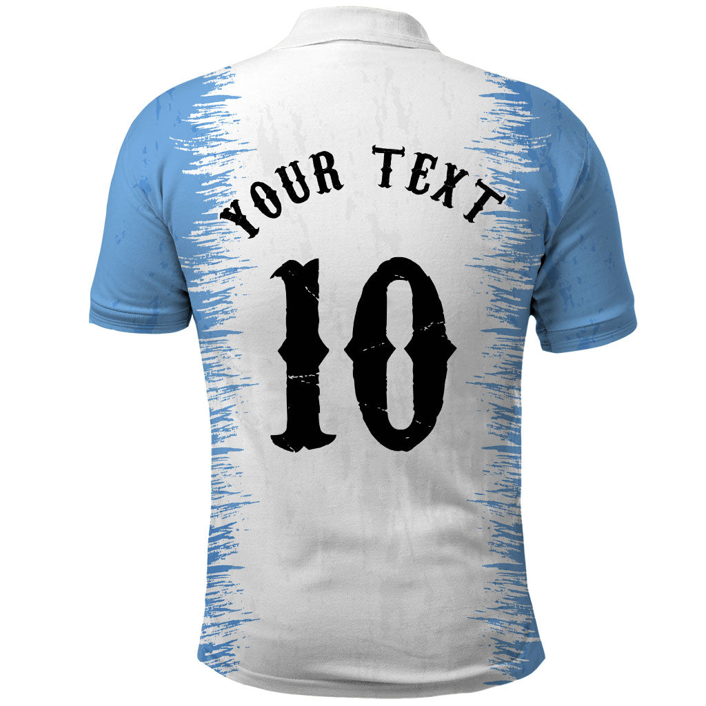 Personalized Argentina Football La Seleccion Polo Shirt Argentinian Horse Soccer Mascot Patriotic Grunge