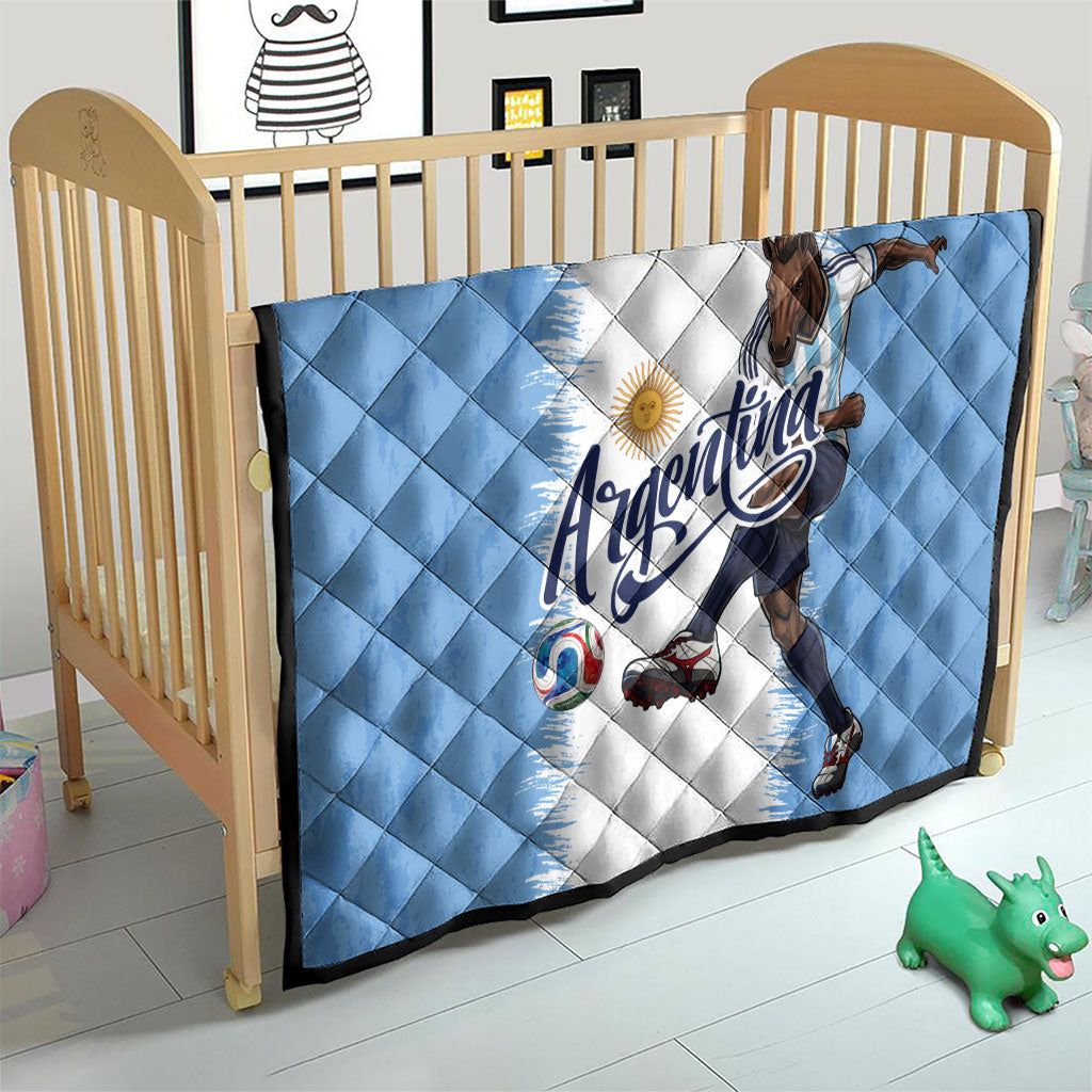 Argentina Football La Seleccion Quilt Argentinian Horse Soccer Mascot Patriotic Grunge