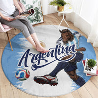 Argentina Football La Seleccion Round Carpet Argentinian Horse Soccer Mascot Patriotic Grunge