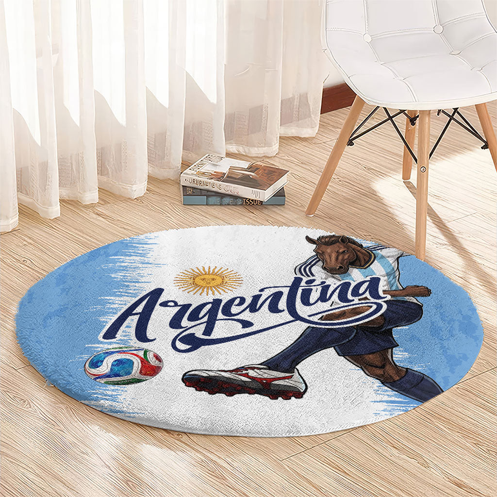 Argentina Football La Seleccion Round Carpet Argentinian Horse Soccer Mascot Patriotic Grunge