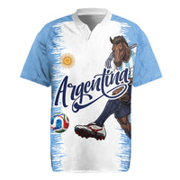 Personalized Argentina Football La Seleccion Rugby Jersey Argentinian Horse Soccer Mascot Patriotic Grunge