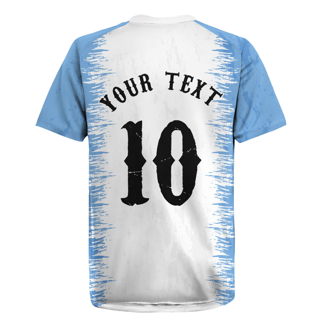 Personalized Argentina Football La Seleccion Rugby Jersey Argentinian Horse Soccer Mascot Patriotic Grunge