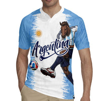Personalized Argentina Football La Seleccion Rugby Jersey Argentinian Horse Soccer Mascot Patriotic Grunge