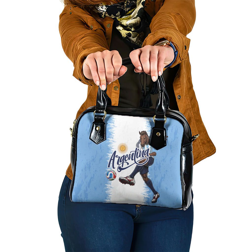 Argentina Football La Seleccion Shoulder Handbag Argentinian Horse Soccer Mascot Patriotic Grunge