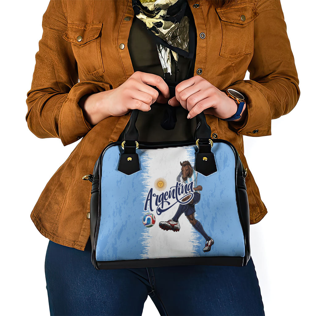 Argentina Football La Seleccion Shoulder Handbag Argentinian Horse Soccer Mascot Patriotic Grunge