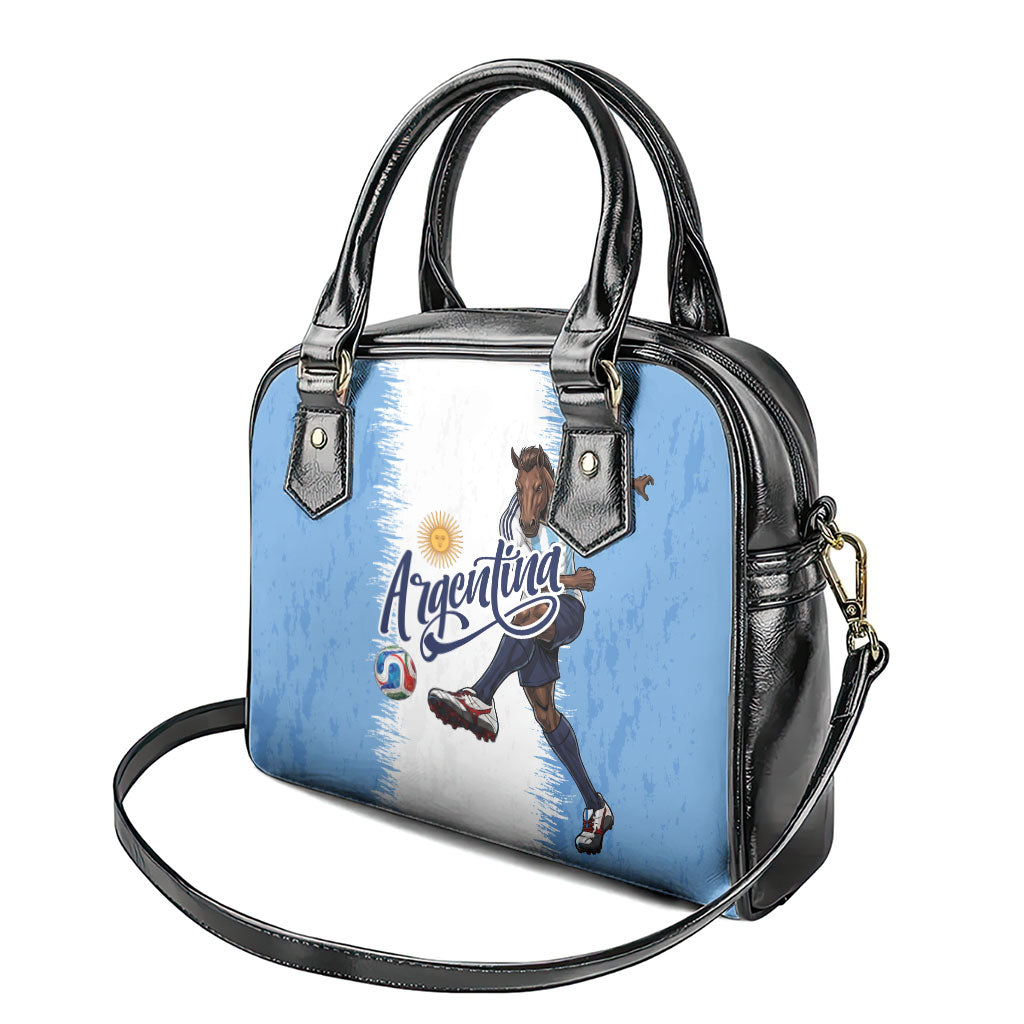 Argentina Football La Seleccion Shoulder Handbag Argentinian Horse Soccer Mascot Patriotic Grunge