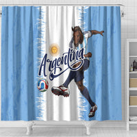 Argentina Football La Seleccion Shower Curtain Argentinian Horse Soccer Mascot Patriotic Grunge
