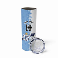 Personalized Argentina Football La Seleccion Skinny Tumbler Argentinian Horse Soccer Mascot Patriotic Grunge