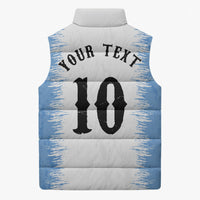 Personalized Argentina Football La Seleccion Sleeveless Puffer Jacket Argentinian Horse Soccer Mascot Patriotic Grunge