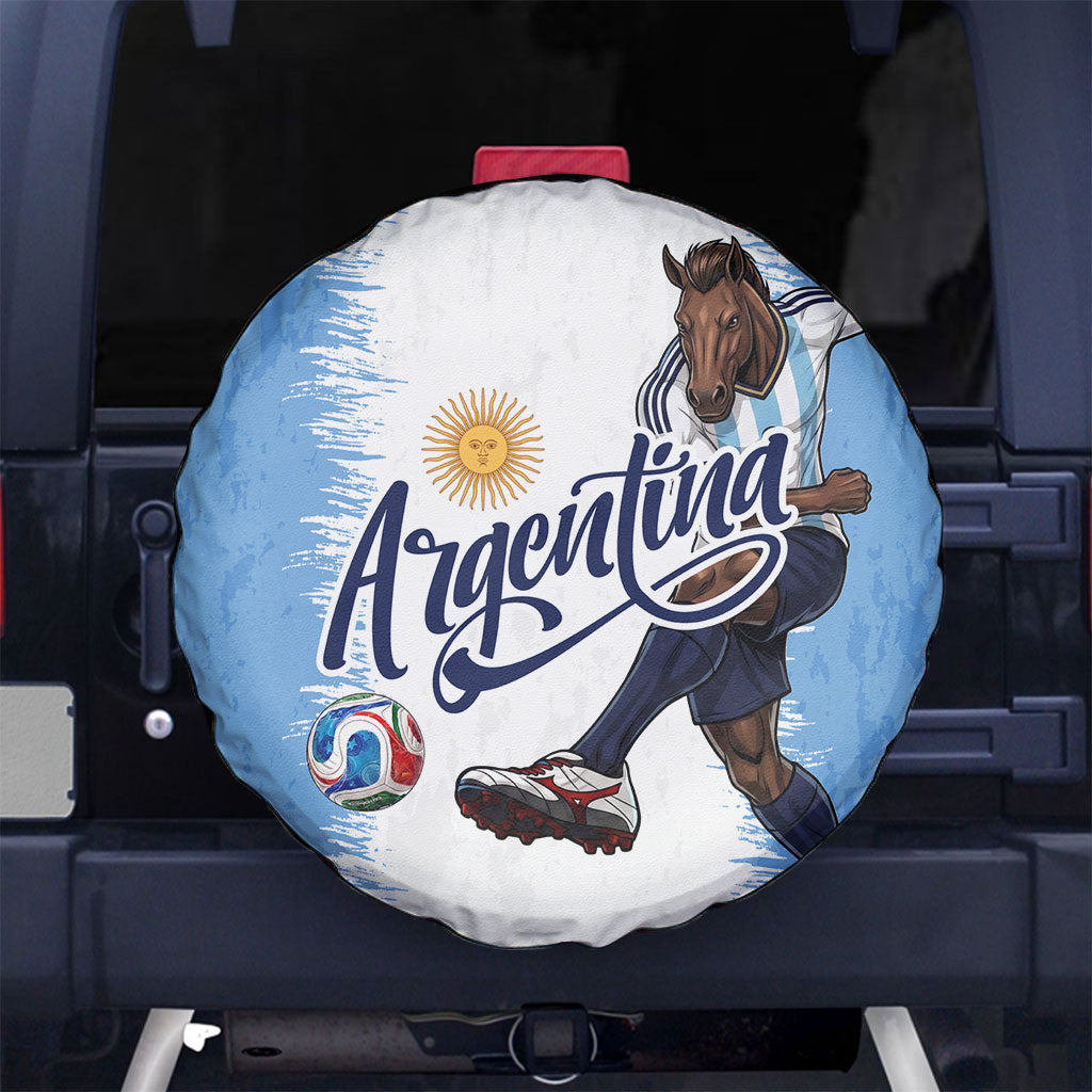 Argentina Football La Seleccion Spare Tire Cover Argentinian Horse Soccer Mascot Patriotic Grunge