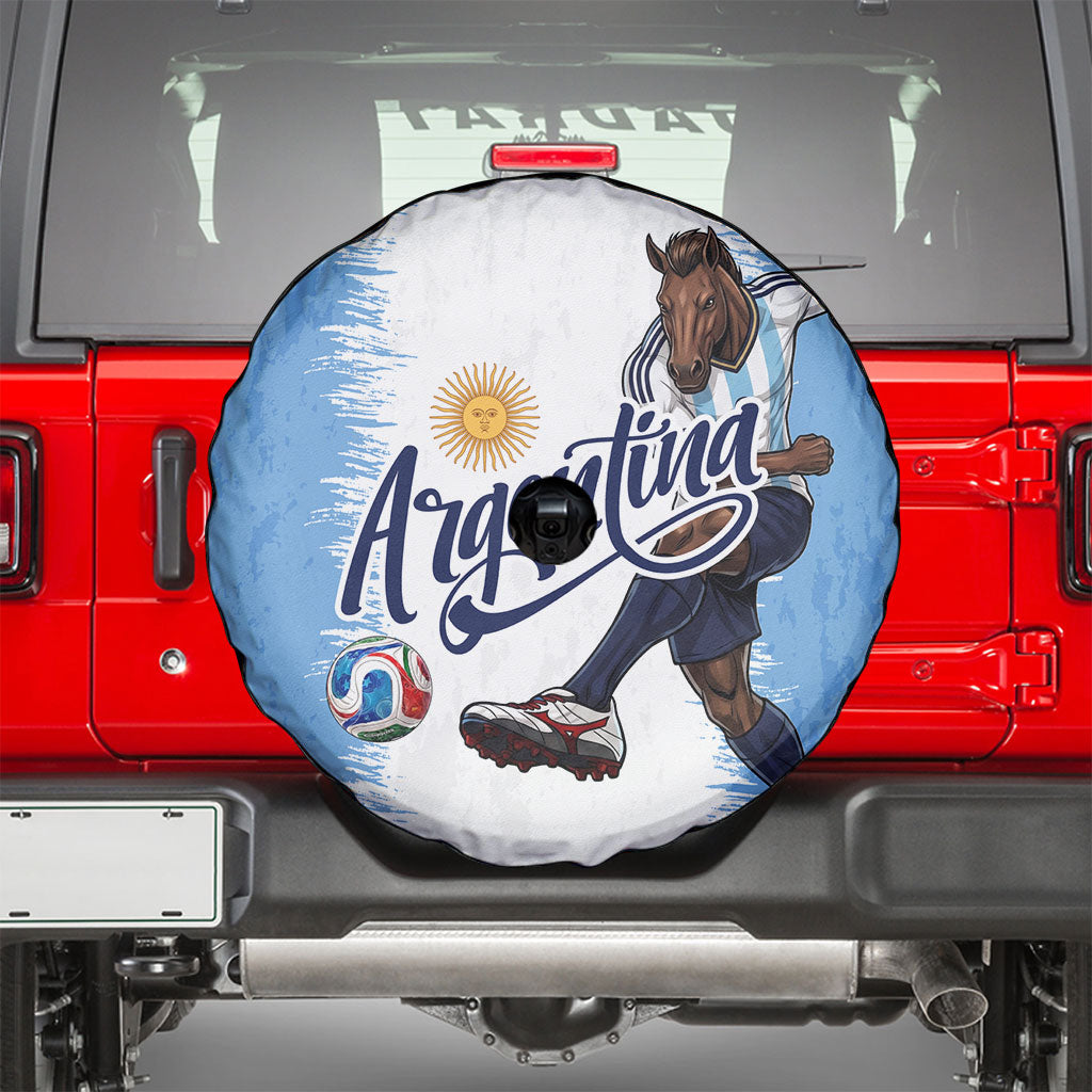 Argentina Football La Seleccion Spare Tire Cover Argentinian Horse Soccer Mascot Patriotic Grunge