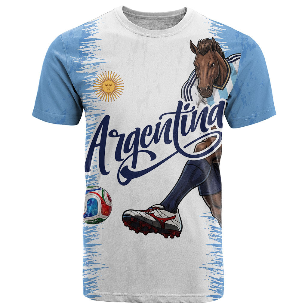 Personalized Argentina Football La Seleccion T Shirt Argentinian Horse Soccer Mascot Patriotic Grunge