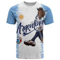 Personalized Argentina Football La Seleccion T Shirt Argentinian Horse Soccer Mascot Patriotic Grunge