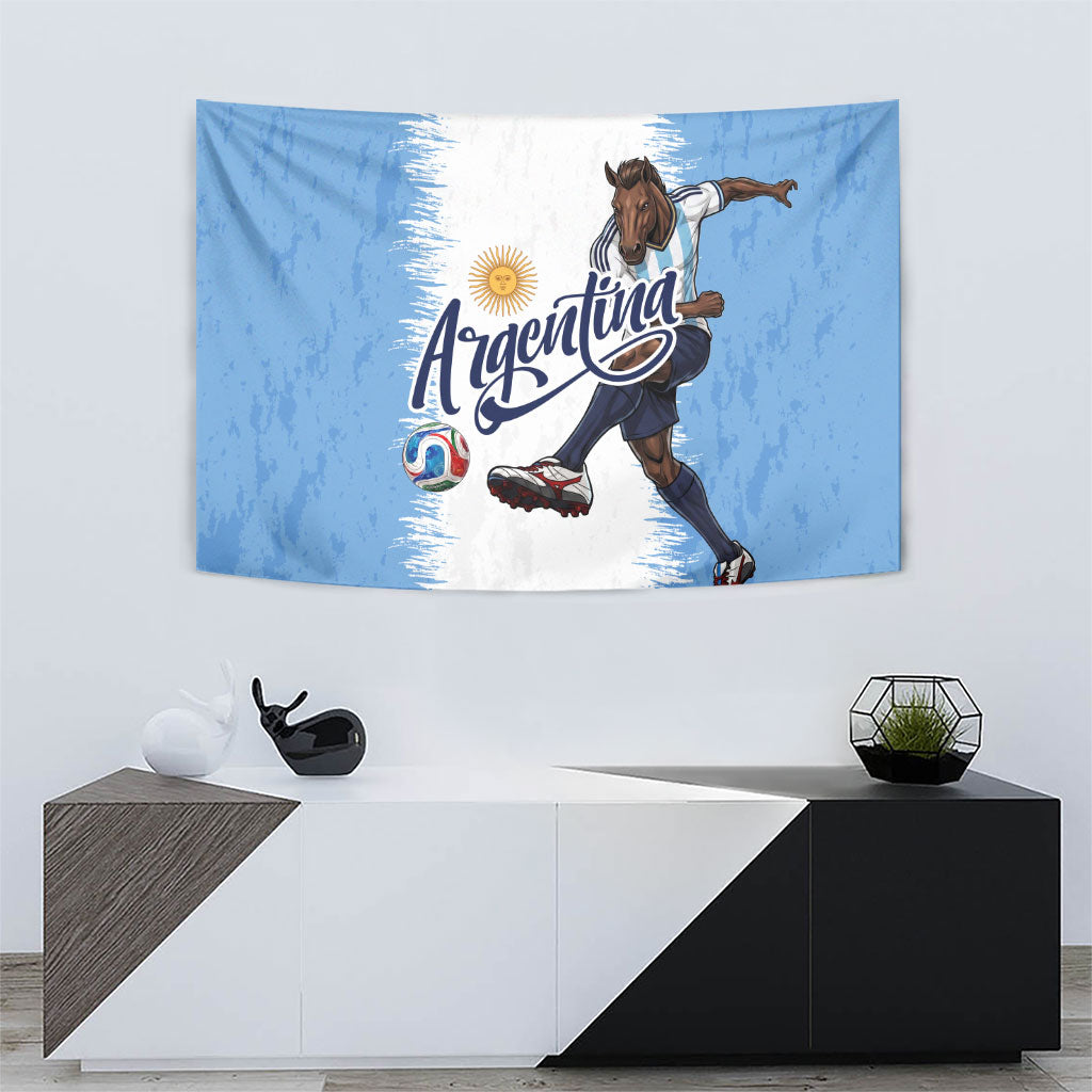 Argentina Football La Seleccion Tapestry Argentinian Horse Soccer Mascot Patriotic Grunge