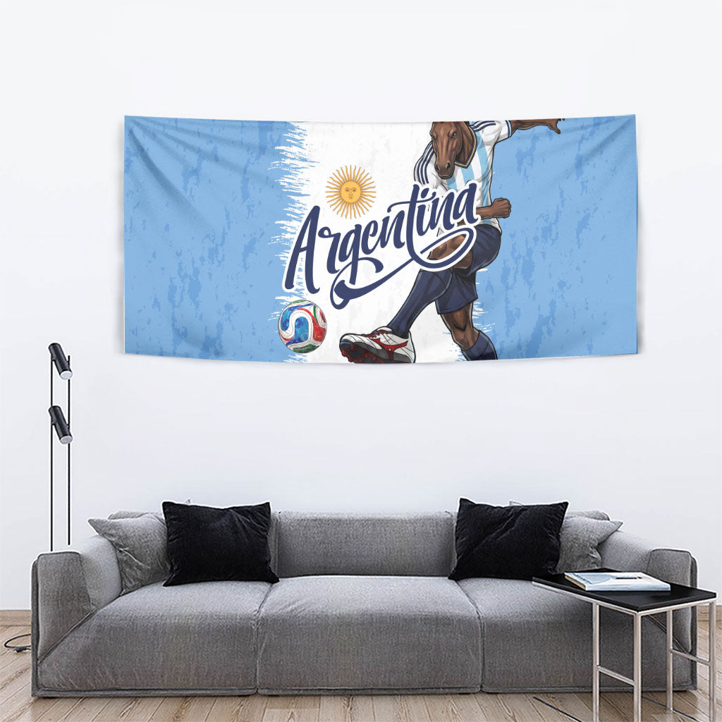 Argentina Football La Seleccion Tapestry Argentinian Horse Soccer Mascot Patriotic Grunge