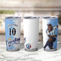 Personalized Argentina Football La Seleccion Tumbler Cup Argentinian Horse Soccer Mascot Patriotic Grunge