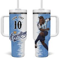 Personalized Argentina Football La Seleccion Tumbler With Handle Argentinian Horse Soccer Mascot Patriotic Grunge