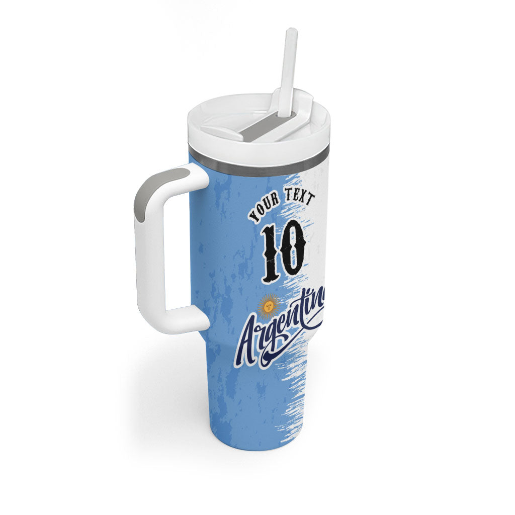 Personalized Argentina Football La Seleccion Tumbler With Handle Argentinian Horse Soccer Mascot Patriotic Grunge