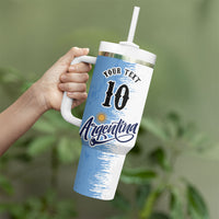 Personalized Argentina Football La Seleccion Tumbler With Handle Argentinian Horse Soccer Mascot Patriotic Grunge