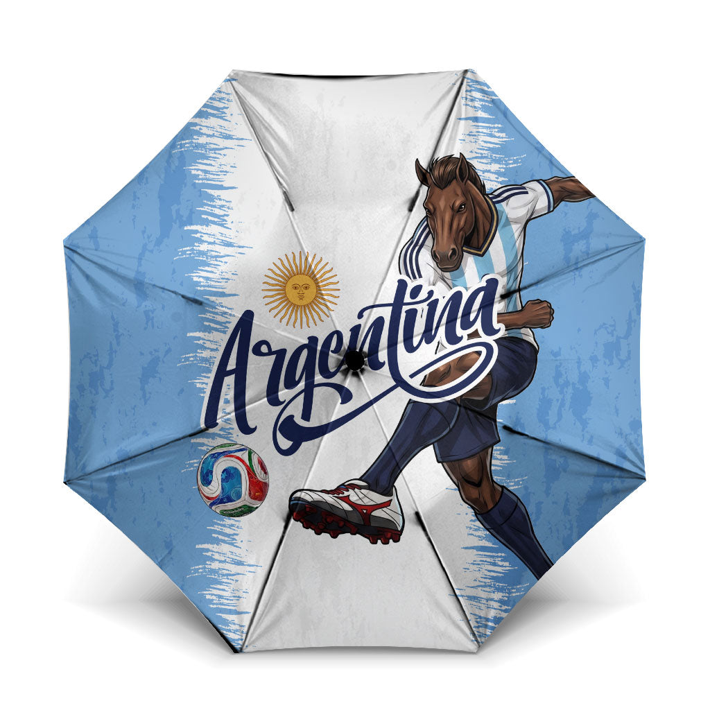 Argentina Football La Seleccion Umbrella Argentinian Horse Soccer Mascot Patriotic Grunge