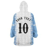 Personalized Argentina Football La Seleccion Wearable Blanket Hoodie Argentinian Horse Soccer Mascot Patriotic Grunge