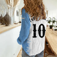 Personalized Argentina Football La Seleccion Women Casual Shirt Argentinian Horse Soccer Mascot Patriotic Grunge