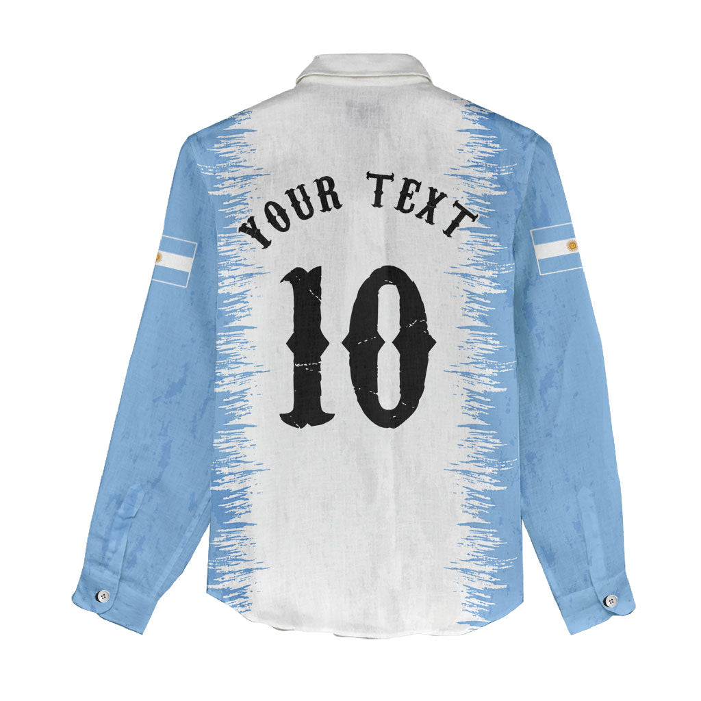 Personalized Argentina Football La Seleccion Women Casual Shirt Argentinian Horse Soccer Mascot Patriotic Grunge