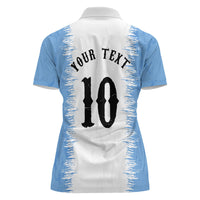 Personalized Argentina Football La Seleccion Women Polo Shirt Argentinian Horse Soccer Mascot Patriotic Grunge