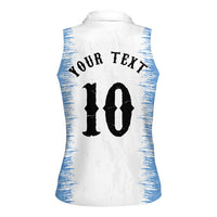 Personalized Argentina Football La Seleccion Women Sleeveless Polo Shirt Argentinian Horse Soccer Mascot Patriotic Grunge