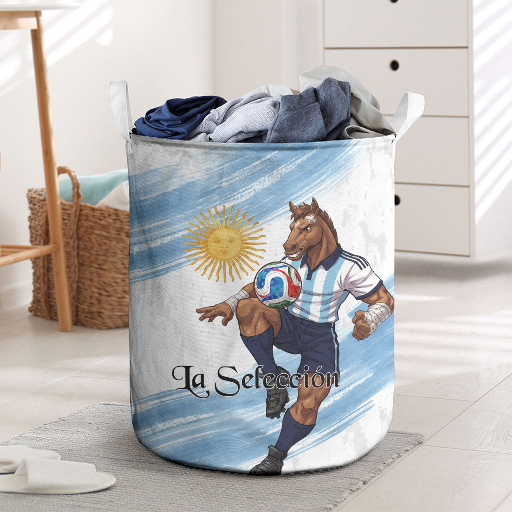 Argentina Football Laundry Basket La Seleccion Horse - Sun Of May