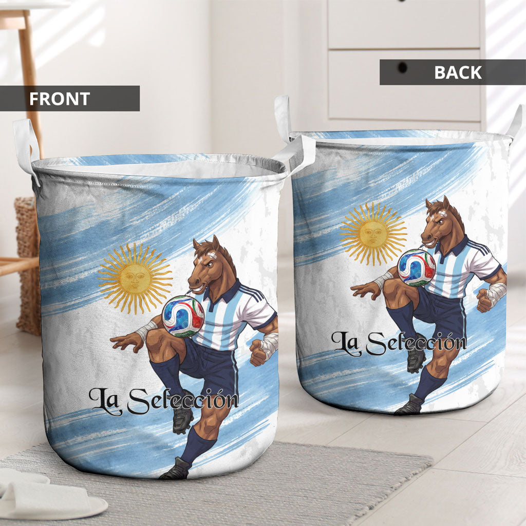 Argentina Football Laundry Basket La Seleccion Horse - Sun Of May