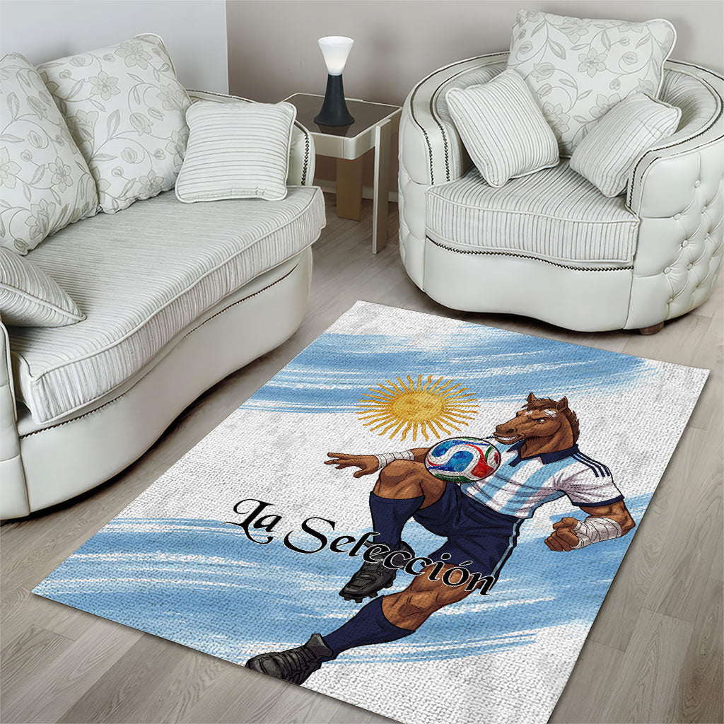 Argentina Football Area Rug La Seleccion Horse - Sun Of May
