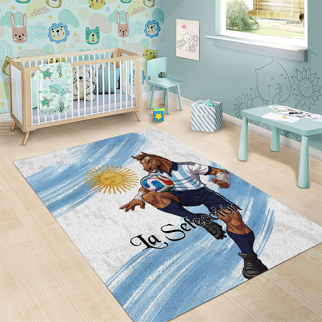 Argentina Football Area Rug La Seleccion Horse - Sun Of May