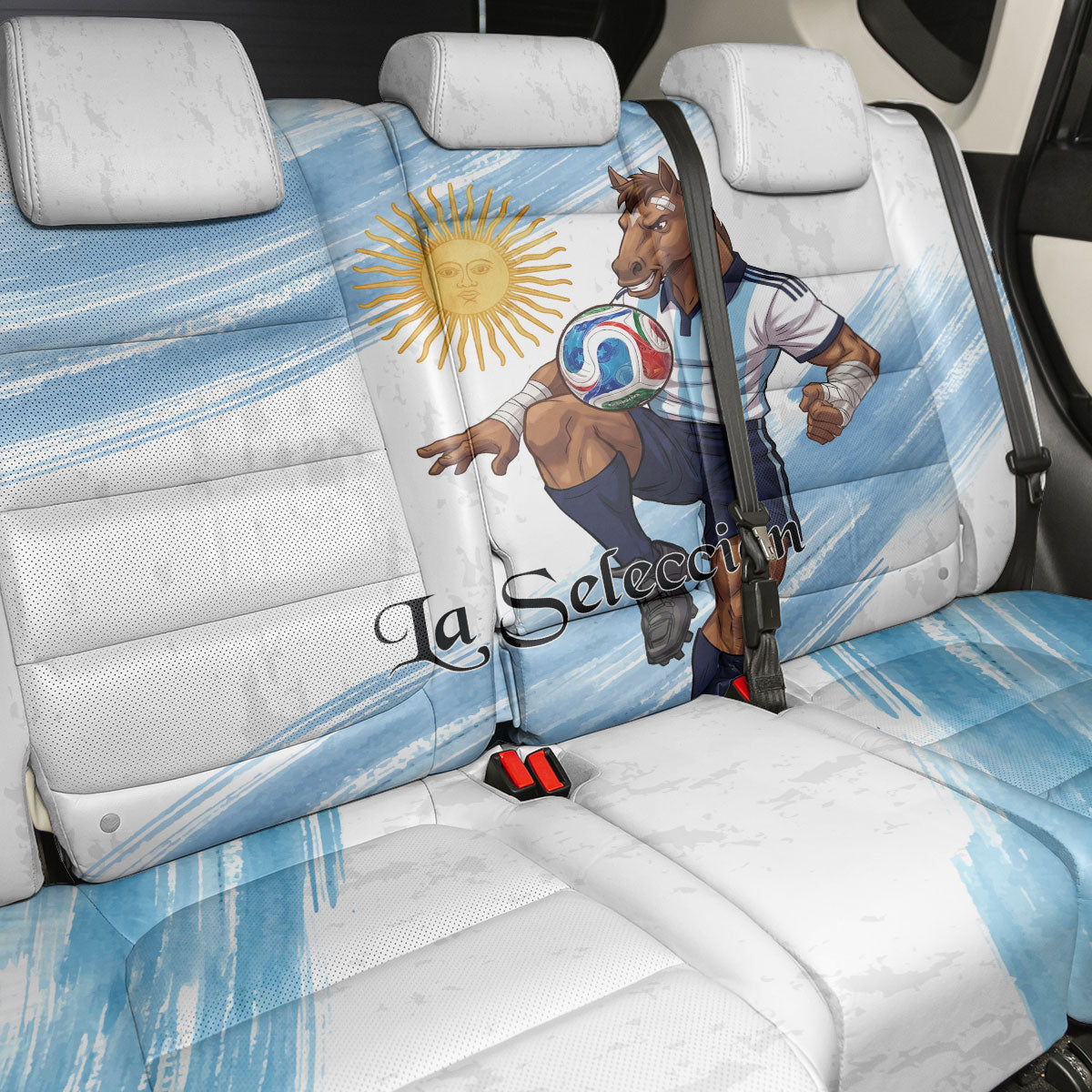 Argentina Football Back Car Seat Cover La Seleccion Horse - Sun Of May