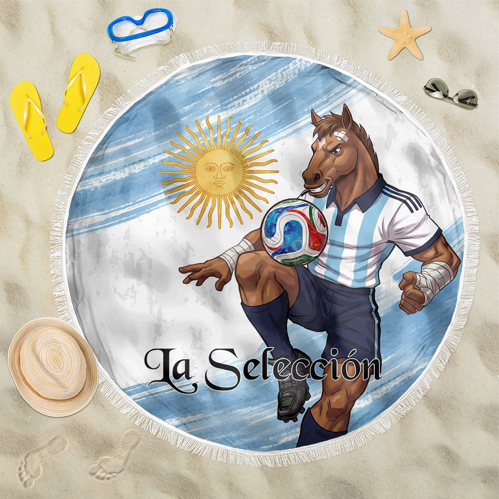Argentina Football Beach Blanket La Seleccion Horse - Sun Of May