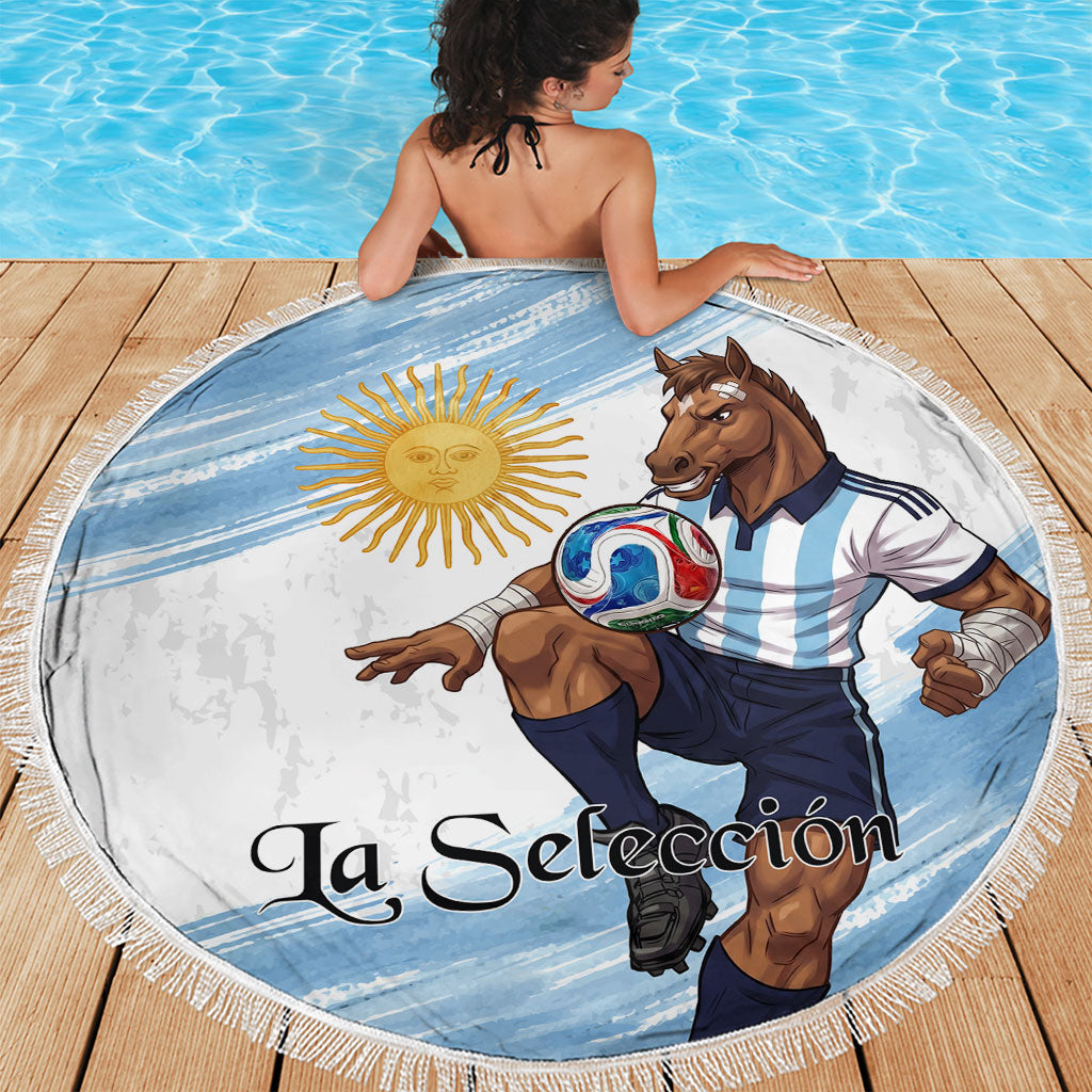 Argentina Football Beach Blanket La Seleccion Horse - Sun Of May