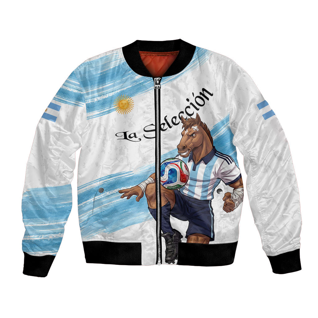 Personalized Argentina Football Bomber Jacket La Seleccion Horse - Sun Of May