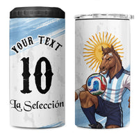 Personalized Argentina Football 4 in 1 Can Cooler Tumbler La Seleccion Horse - Sun Of May
