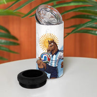 Personalized Argentina Football 4 in 1 Can Cooler Tumbler La Seleccion Horse - Sun Of May