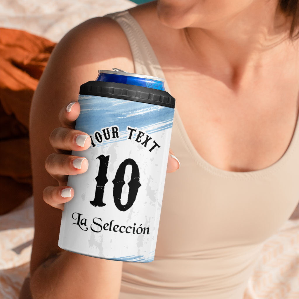 Personalized Argentina Football 4 in 1 Can Cooler Tumbler La Seleccion Horse - Sun Of May