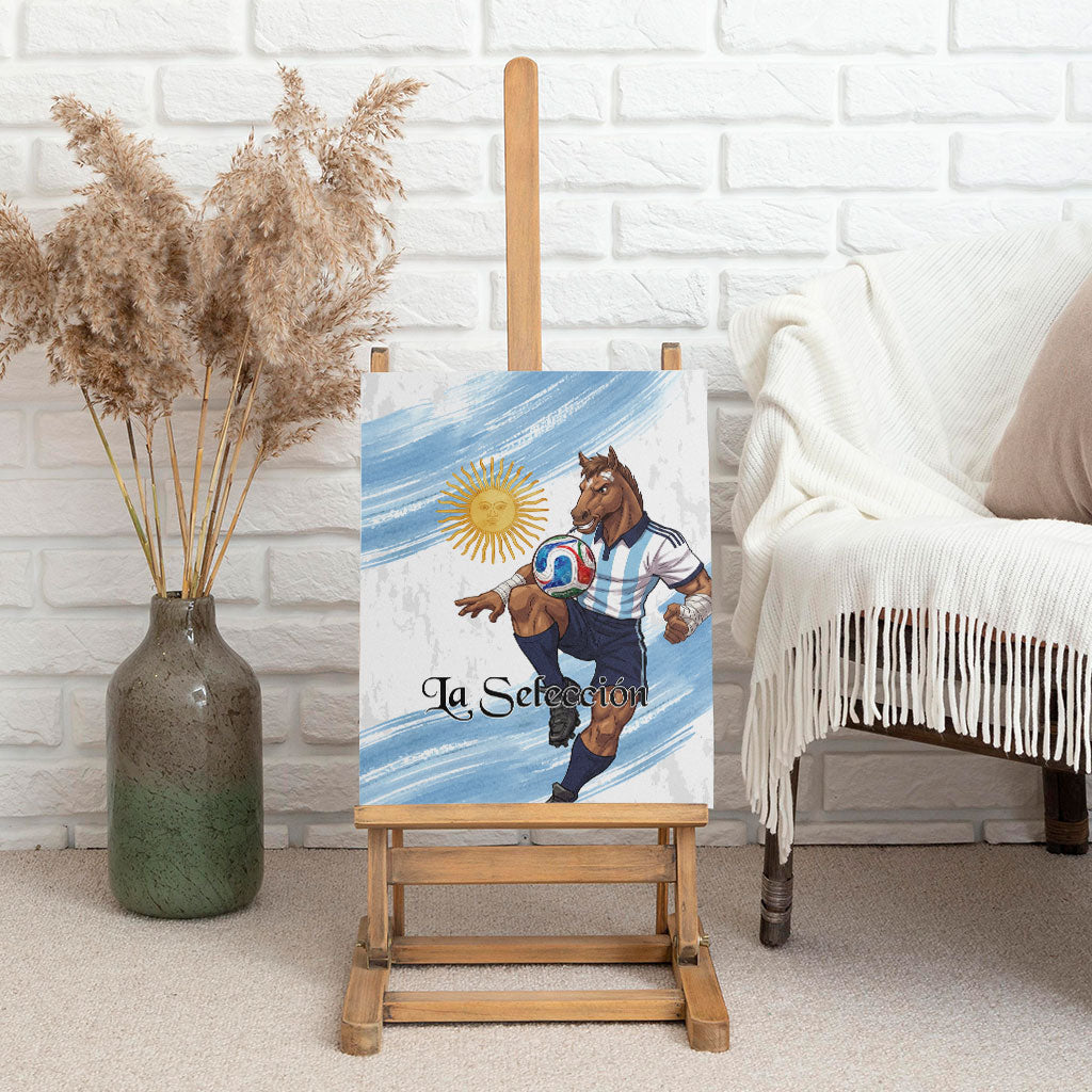 Argentina Football Canvas Wall Art La Seleccion Horse - Sun Of May