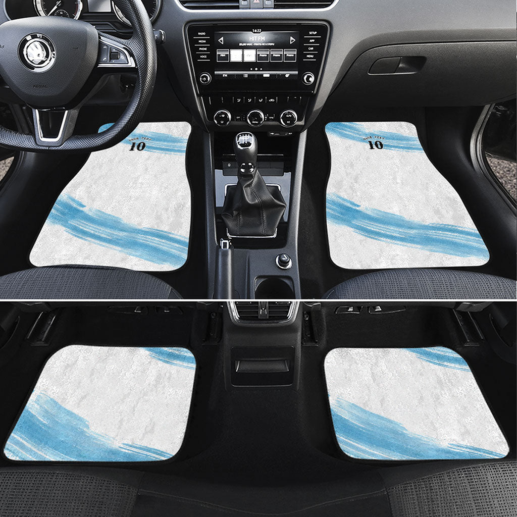 Personalized Argentina Football Car Mats La Seleccion Horse - Sun Of May
