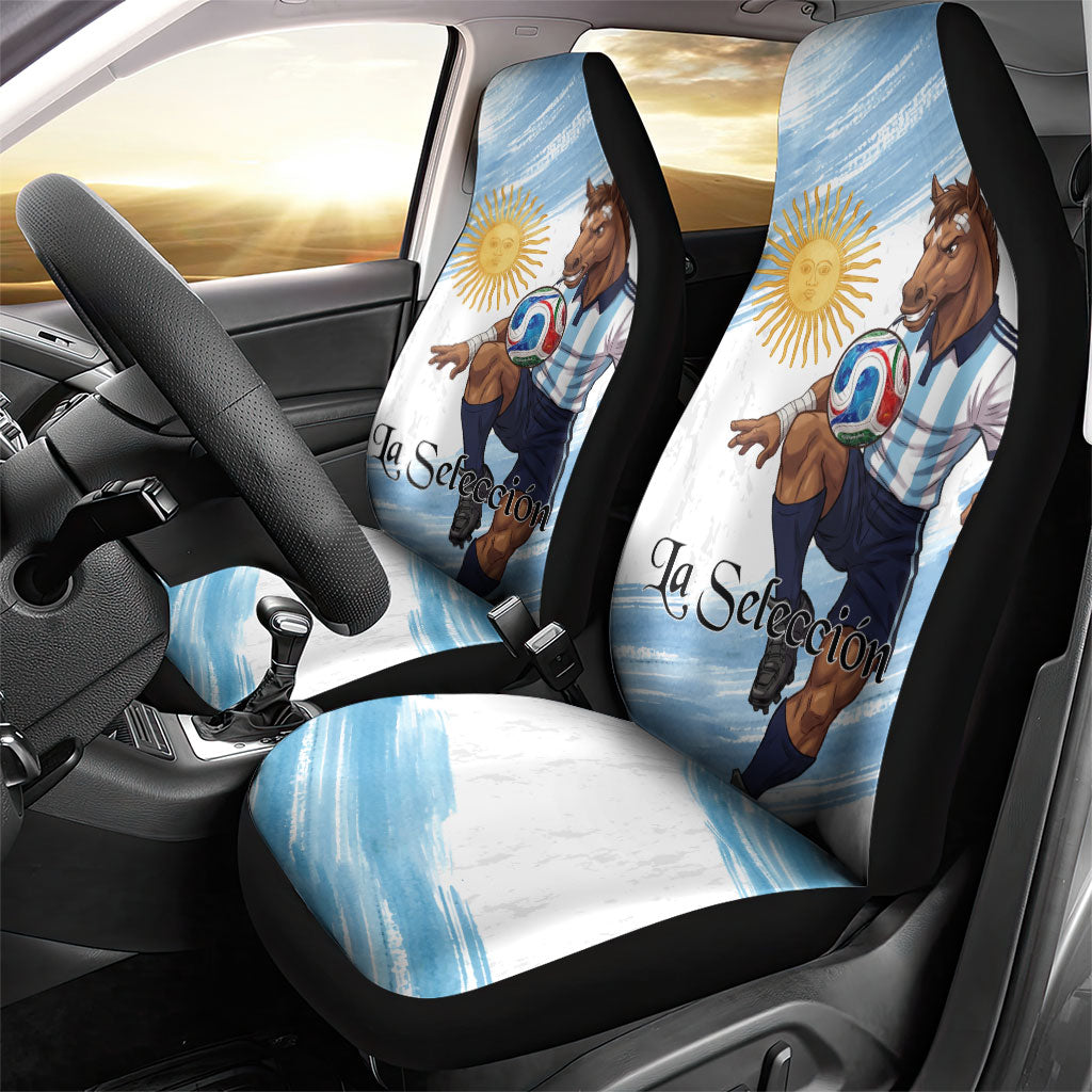 Argentina Football Car Seat Cover La Seleccion Horse - Sun Of May