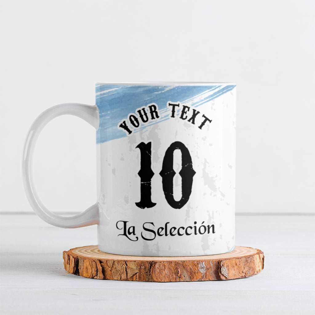 Personalized Argentina Football Ceramic Mug La Seleccion Horse - Sun Of May