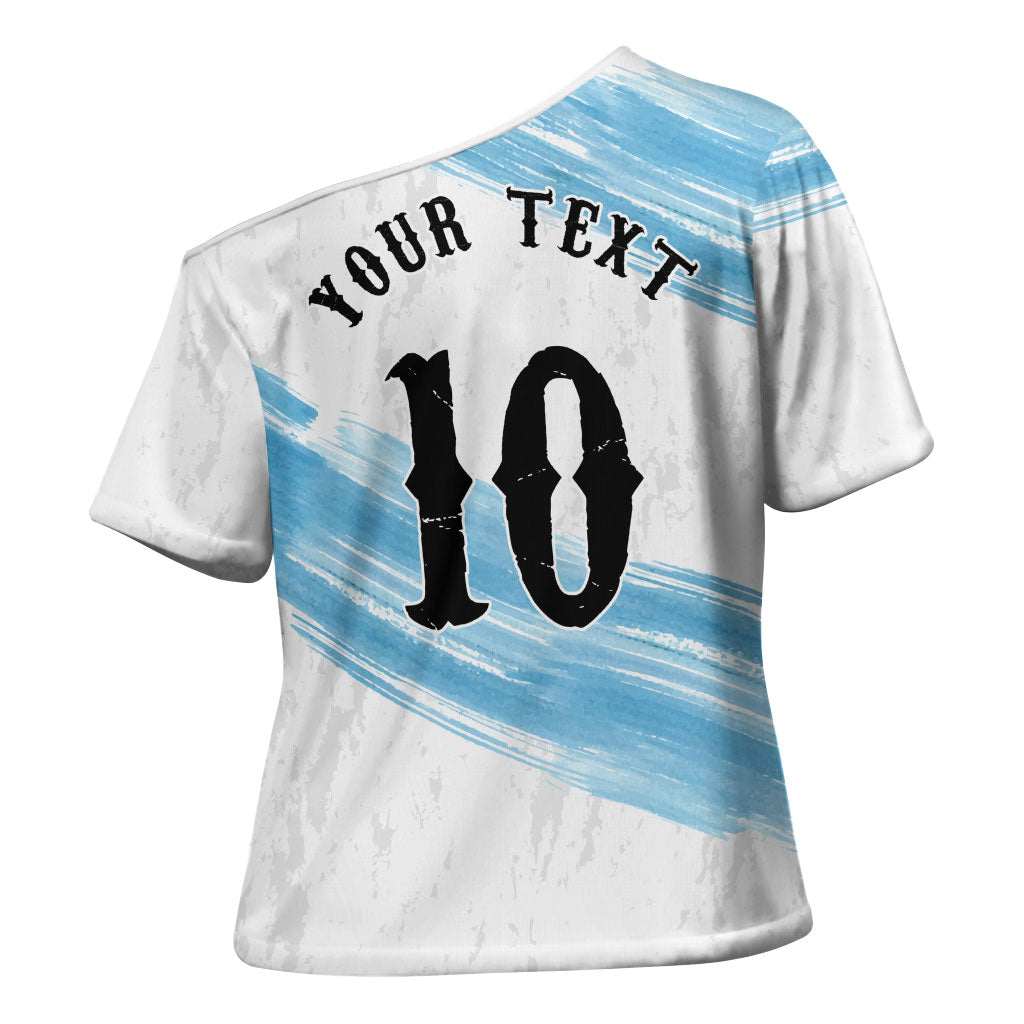 Personalized Argentina Football Cross Shoulder Shirt La Seleccion Horse - Sun Of May